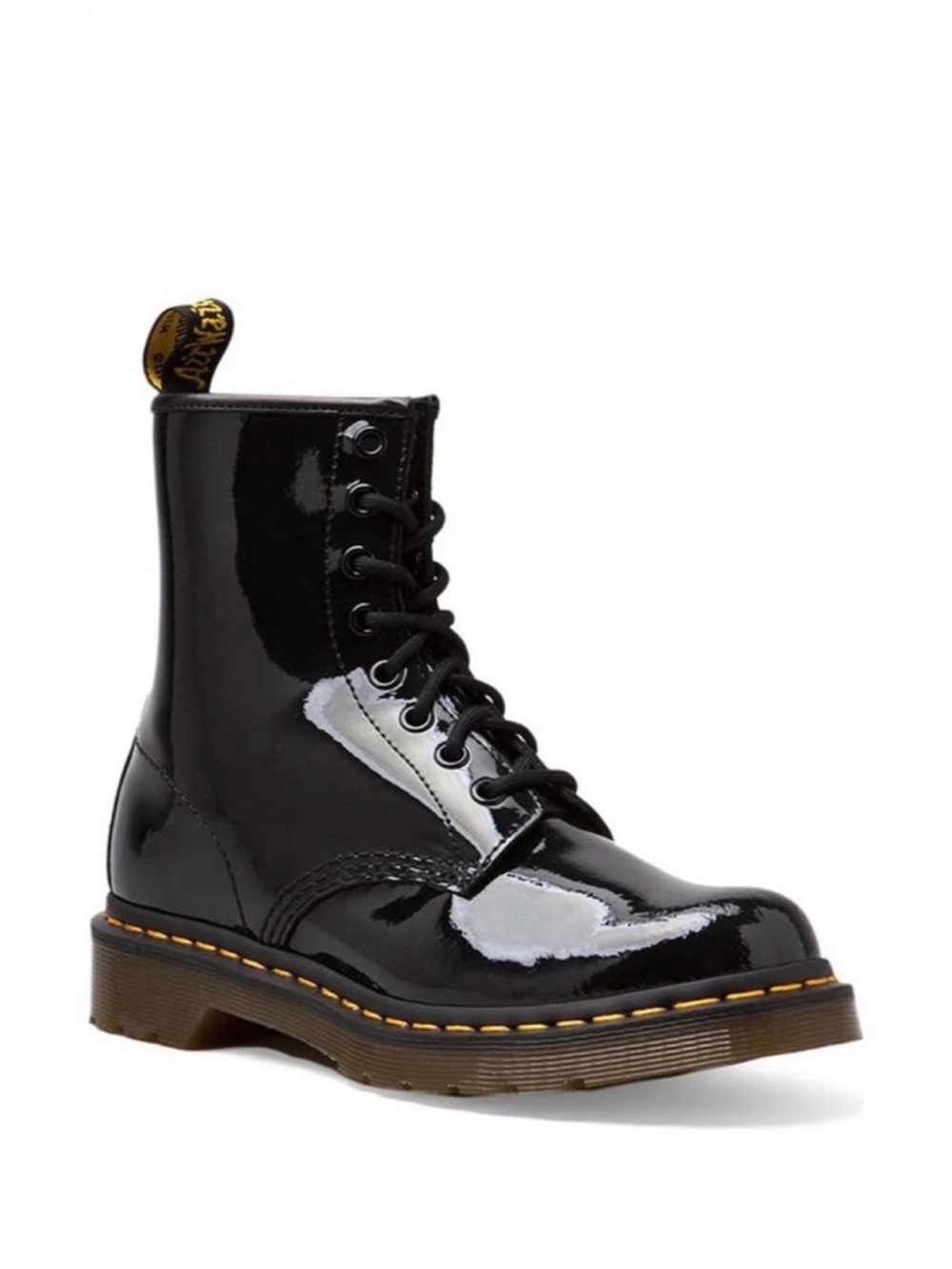 Dr. Martens Black Patent Lace-Up 8-Eye Boots